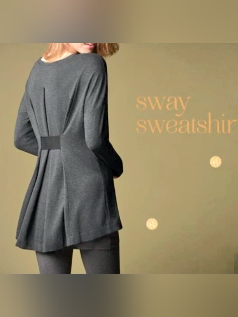 Cabi Gray Top Cinched back 3670